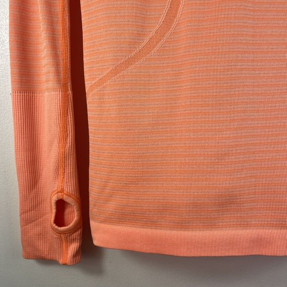 Lululemon Size 6 Swiftly Tech Long Sleeve Top Regular‎ Length Orange - Picture 5 of 13